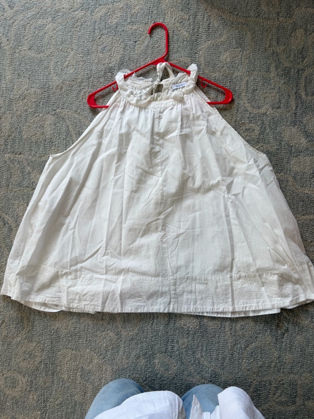 White Ruffled Halter Blouse - Picture 5 of 7